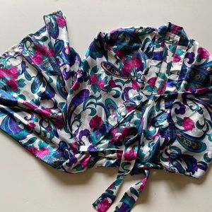 90's Bright Floral Robe (S)